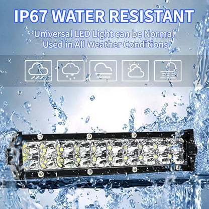 60W 4200LM Dirt Bike LED Light Bar, 12V Plug & Play Motorcycle Handlebar Light Kit for 7/8" CRF XR KX KLX TTR PW RM Pit Bike ATV UTV, Universal Front Auxiliary Driving Light