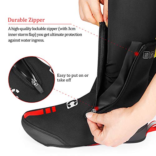 CXWXC Cycling Shoe Covers Neoprene Waterproof,Winter Thermal Warm Full Bicycle Overshoes for Men Women,Road Mountain Bike Booties - size: Small, style: Mtb Shoe Covers
