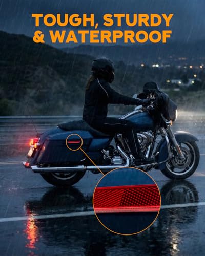 PBYMT Saddlebag Reflector, Hard Saddle Bag Latch Cover Compatible for Harley Touring Street Glide Electra Glide Road Glide Road King 2014-2024, Red