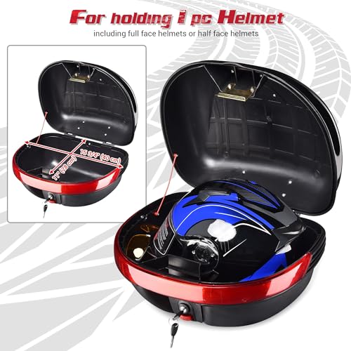 Motorcycle Trunk Top Case Motorcycle Tour Tail Box Lockable Storage Carrier Case for Helmet Luggage Black 35L(35L) - size: 35L