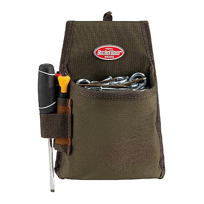Bucket Boss Fastener Tool Pouch with FlapFit in Brown, 54160, Green - size: (Pack of 6)