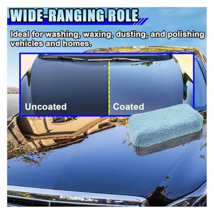 12PCS Ceramic Coating Applicator Sponge, 4.13'' x 1.84'' Microfiber Car Detailing Applicator Pad, Rectangular Car Foam Cleaning Pad, Auto Polishing Pad for Wax, Paint, Sealant (Blue) - color: Blue