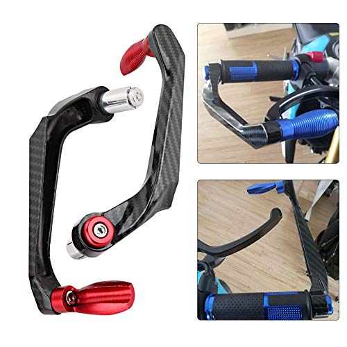 Aramox 7/8inch Universal Motorcycle Handlebar Protector, CNC High Density Aluminum Alloy Brake Handlebar Guard(Red)