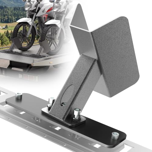 E-Track Dirt Bike Wheel Chock Multi-Angle Adjustment Fits Floor or Wall E-Track, Heavy-Duty Accessory for Trailers Dirt Bikes Bicycles (1Pack) - size: 1 Pack