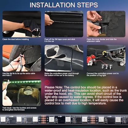 Underglow Light Strip RGB - 4PCS Car Neon Lights Kit with 252 LEDs, Dream Color Chasing Strip Lights，Music Sync, Waterproof PVC Underbody Light Strips with APP，Remote Control for Cars Trucks SUVs - color: 4PCS Dream Color Chasing Strip Lights