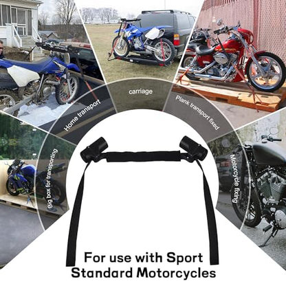Motorcycle Handlebars Straps, Tie-Down for 32" Handlebars | Cups Protect Grips/Fairings, Fleece Cover Protect Fuel Tank Paint, For Sportbikes Dirt Bike Scooter