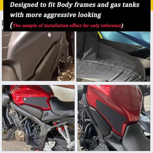 Accessories Compatible with KA&WA&SA&KI NINJA500 Ninja 500 Z500 Z500 2023 2024 2025 Side Fuel Tank Pads Protector Stickers Decal Gas Knee Grip Traction Pad Side Sticker (Clear) - color: Clear