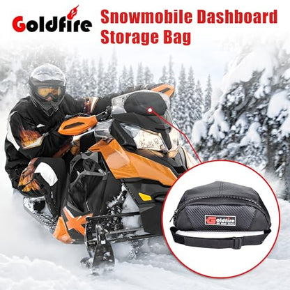 Goldfire Snowmobile Windshield Bags Accessories Ski Doo Dash Bag Dashboard Storage Pouch Wallet Phone Cargo Bags Water-resistant For Ski Doo REV- XP, Part #860201176 (Black)