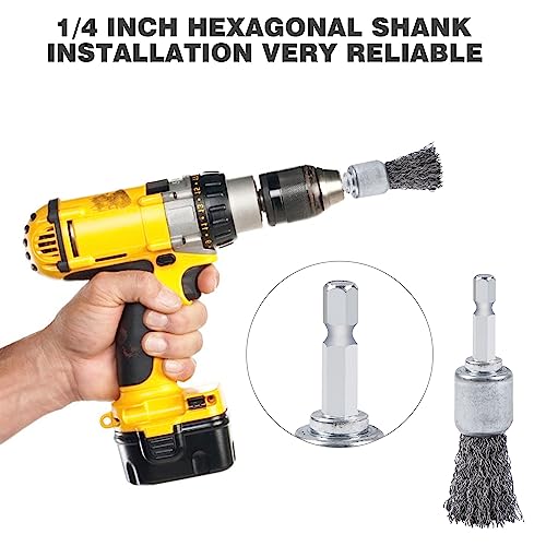 10PCS Wire Brush for Drill, High Carbon Steel Wire Drill Brush Wire Brush, Metal Wire Brush for Drill with 1/4" Hex Shank, Skilled in Handling Metal & Nonmetal Surfaces - style: wire brush