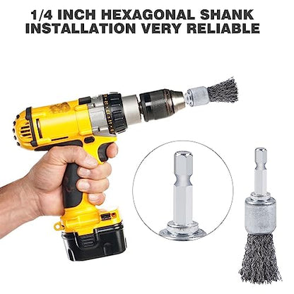 10PCS Wire Brush for Drill, High Carbon Steel Wire Drill Brush Wire Brush, Metal Wire Brush for Drill with 1/4" Hex Shank, Skilled in Handling Metal & Nonmetal Surfaces - style: wire brush