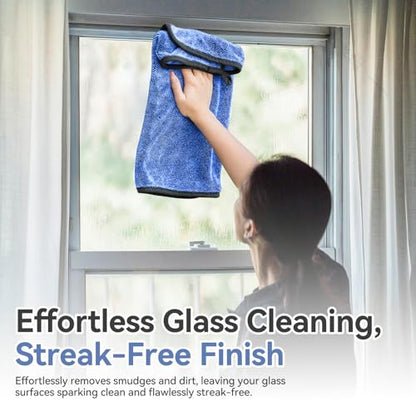 Shiny Cleaning Wipes, 3Pcs Super Absorbent Microfiber Bath Towels for Effortless Cleaning of Windows, Bathroom, Car & Home Toilet -Shiny Cleaning Wipes Shower Cleaning Cloths（15.7x23.6in） - color: Blue