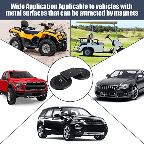 Shimeyao 4 Pcs Magnetic Light Bar Mounts Universal Magnet Mount Holder with Rubber Pad for Off Road SUV Truck Lamp Roof Bar Fog Light