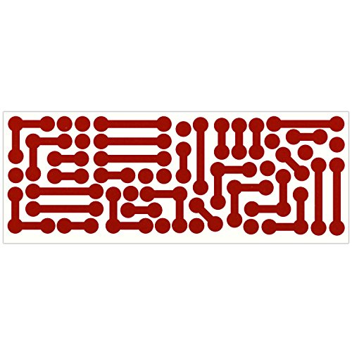 LiteMark Reflective Assorted Tech Shapes Sticker Decals for Helmets, Bicycles, Strollers, Wheelchairs and More - color: Red