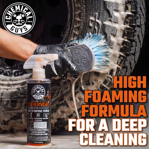 Chemical Guys Signature Series Orange Degreaser Spray - Heavy Duty All Purpose Cleaner for Engines, Tires, Undercarriages, Tools and More, Professional Strength, Breaks Down Grease, Oil & Grime, 16 oz - size: 16 Fl Oz (Pack of 1)