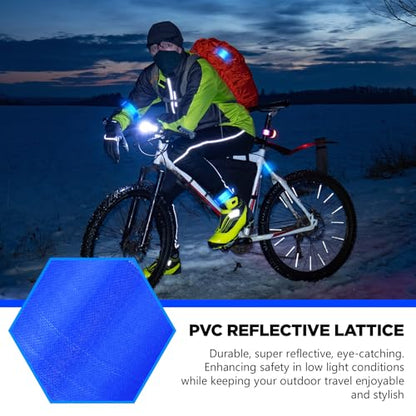 Halloscume Reflective Arm Bands 15.75 in Reflective Snap Bands Slap Bracelets High Visibility Safety Ankle Strips Gift for Night Walking Cycling Running Jogging Hiking - color: Blue