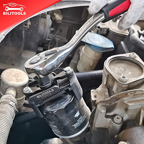 BILITOOLS Universal Oil Filter Wrench Removal Tool Adjustable, 80-105mm (3.15-4.13 inch), 1/2" Drive - size: 80-105mm