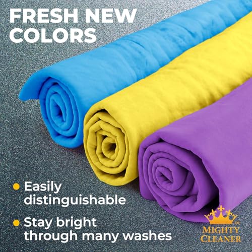 Premium 2pk +1 Free Shammy Cloth for Car Drying - 26"x17" - Super Absorbent Chamois Towel - Scratch-Free, Reusable & Soft Wash Cloth - Car Drying Towels - color: Purple, Blue, Yellow