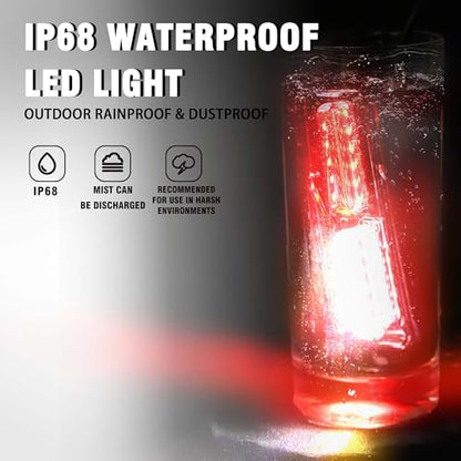 WINECO 8PCS LED Strobe Lights 12V Sync Feature Red White 12LED Emergency Hazard Warning Lights with Strobe Controller for Trucks Vehicles ATV RV Cars Van - color: RED WHITE