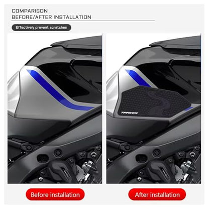for Yamaha Tracer 9 GT TRACER9 Tracer 9GT 2025 2026 Motorcycle Accessories Side Fuel Tank Grips Tank Pads Protector Stickers Decal Gas Knee Grip Traction Pad Tankpad PVC Rubber Black