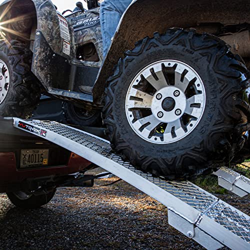 YUTRAX® 89” Folding Arched Ramps, Aluminum Arch Ramps, 1500 lb. Capacity, Arched Design, Folds for Transport, ATV/Golf Cart/Riding Lawn Mower Loading, Pair - size: 89-Inch, 1500lb. Load Capacity