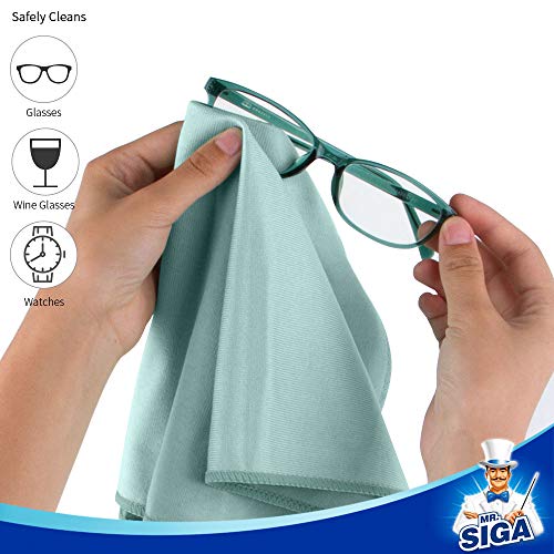 MR.SIGA Ultra Fine Microfiber Cloths for Glass, Pack of 12, 35 x 40cm 13.7" x 15.7" - size: 12 Pack-13.7 X 15.7 inch