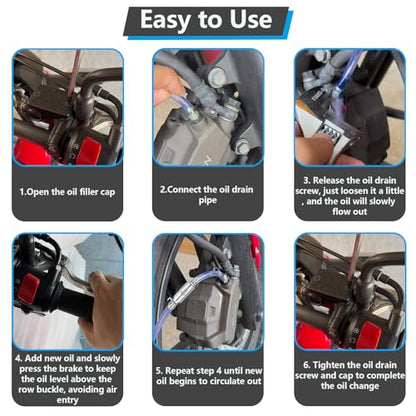 Brake Bleeder Hose Kit, Includes One Way Check Valve, Soft Hose, 100ml Syringe, Clamps, Connector, and Exhaust Cap for Car Motorcycle Brake Fluid Bleeding