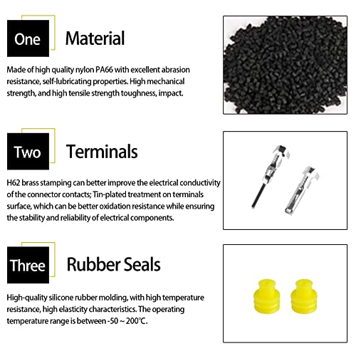 MUYI 1Pin Way 16AWG Waterproof Wire 1.5mm Series Terminal Connector-5 Kit - style: 1wire connector(5 sets)