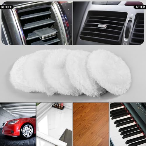 7 Piece 3 Inch Wool Buffing Pad, Drill Buffer Connecting M10 Drill Adapter, Buffing Pads, for Car Polishing and Waxing, Painting Tabletops, Old Leather Sofas, Tile Polishing - size: 7 Piece 3 Inch