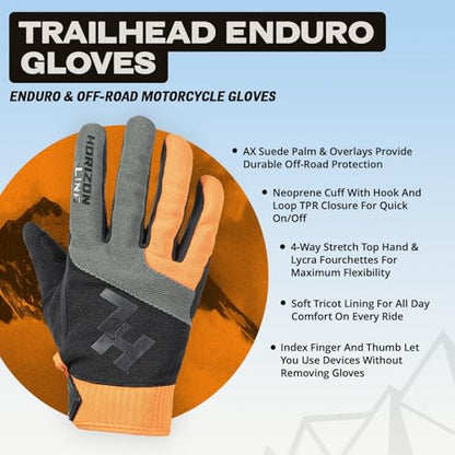 Tourmaster Trailhead Enduro Motorcycle Gloves - color: Black, size: X-Large