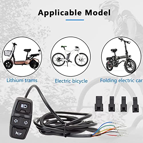 Motorcycle Turn Signal Headlight Horn Switch - 48V Waterproof Light Horn Turn Signal ON/Off Switch for Scooter Electric Bike