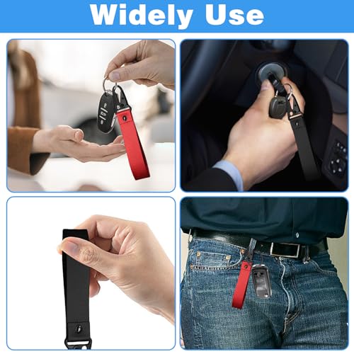 2Pcs Motorcycle Accessories - Fabric Keychain, Black and Red, Anti-Lost Lanyard Key Chains