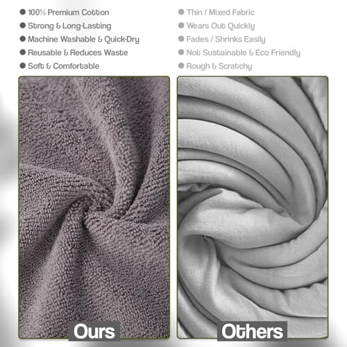 Microfiber Cleaning Cloth 12 Pack, 12x12 Inch Lint Free Streak Free Towels, Ultra Absorbent Cleaning Rags for Cars, Auto Detailing, Kitchen & Windows (12, Grey) - color: Grey