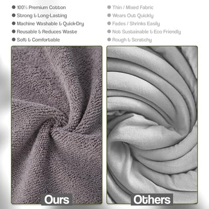 Microfiber Cleaning Cloth 12 Pack, 12x12 Inch Lint Free Streak Free Towels, Ultra Absorbent Cleaning Rags for Cars, Auto Detailing, Kitchen & Windows (12, Grey) - color: Grey