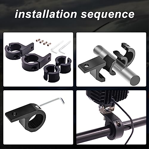 Motorcycle Mounting Bracket, LED Pods Auxiliary Driving Fog Lights Mounting Brackets Kit, LED Light Bar Horizontal Bar Clamp Mounting Kit,2Pcs (17mm-25mm) - size: 17mm-25mm