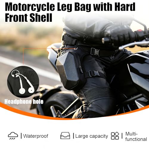 Motorcycle Leg Bag For Men EVA Hard Shell Thigh Bag Drop Leg Bag With Removable Leg Straps Multifunctional Gear Bags For Cycling Hiking Travel Outdoor