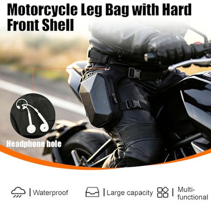 Motorcycle Leg Bag For Men EVA Hard Shell Thigh Bag Drop Leg Bag With Removable Leg Straps Multifunctional Gear Bags For Cycling Hiking Travel Outdoor