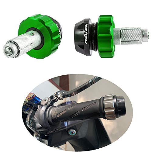 Motorcycle Throttle Lock Cruise Control Handlebar Plugs Grip Bar End Caps Slider Set for Street/Sport/Tour Bike Cruiser Scooter (Green) - color: Green