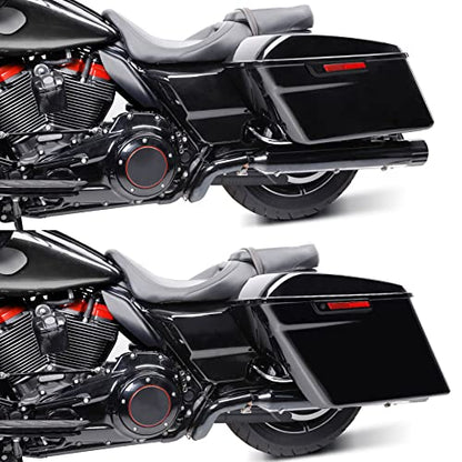TCT-MOTORPARTS 5 inch Extended Stretched Hard Saddlebags w/Black Latch Fit for 2014-2024 Harley Touring Road King Road Street Electra Glide Ultra-Classic - color: Stretched Vivid Black #1