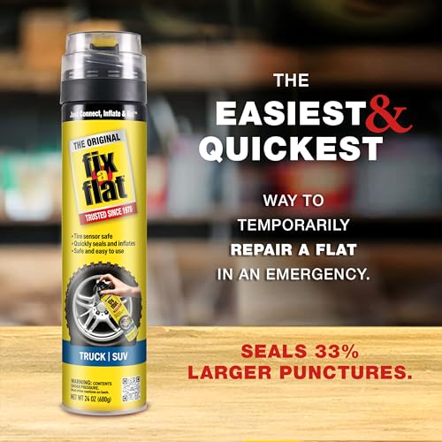 Fix-A-Flat S60369-6PK Aerosol Emergency Flat Tire Repair and Inflator, for X-Large Tires, Eco-Friendly Formula, Universal Fit for All Cars, Trucks and SUVs, 24 oz. (Pack of 6) - size: 24oz 6pk