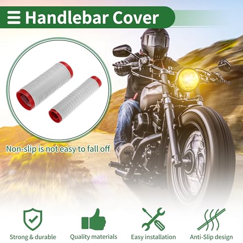 1.57" /40 mm 1.57 "/40 mm Motorcycle Hand Grips Cover Kit Non Slip Silicone Handlebar Grips Beige 1 Set Spiral Cross Pattern - color: Beige