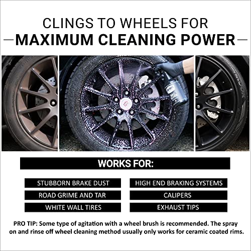 CAR GUYS Wheel Cleaner | Effective Rim and Tire Cleaner | Safe & Versatile Brake Dust Remover for Alloy, Chrome, Aluminum Rims, White Wall Tires, and More! | 18 Oz - size: 18 oz