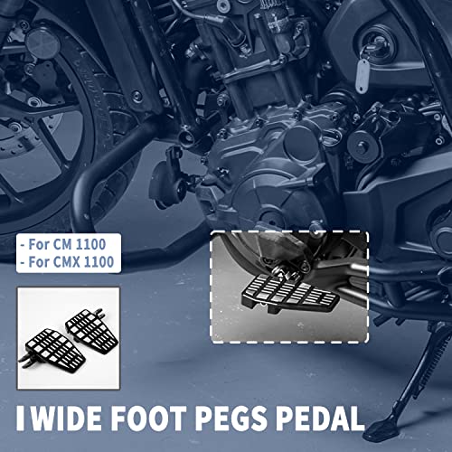 Motorcycle CMX1100 CM1100 Wide Foot Pegs Pedal 21-24, Aluminium Foot Rest Footrest Footpeg Extension Enlarge Step Board Extender for H.onda Rebel CMX 1100 CM 1100 2021 2022 2023 2024