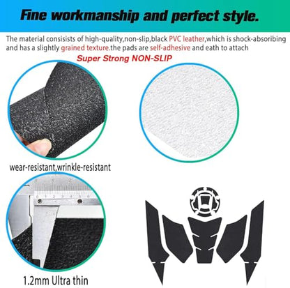 Compatible with C&FMOTOR 675SR-R 675SR R 2024 Side Fuel Tank Pads Protector Stickers Decal Gas Knee Grip Traction Pad Side Sticker Accessories (Black)