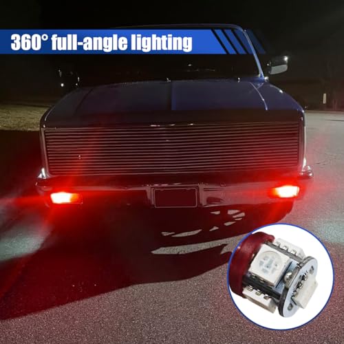 Craedli 2PCS 194 LED Light Bulbs, 12V T10 2825 168 Car License Plate Lights with 5SMD 5050 Chips, 6000K Red Bright Wedge Base Lamp Replacement for Car Interior Dome Map(Red) - color: Red