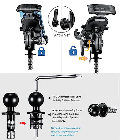 iMESTOU Motorcycle Fork Stem Phone Mount Wireless/USB C Charger with RAM 1" Ball Fits for Kawasaki, Ducati, Honda, BMW etc. with Fork Hole Dia. 0.47"-1" Quick Charge for 4.0"-6.8" Smartphones - style: Wireless & USB C Charge- Fork Stem Style