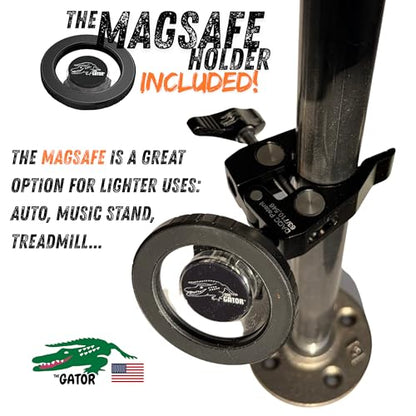 THE GATOR Cell Phone Holder with Both MagSafe and Cradle Options Included! Phone Mount for Golf Cart, ATV Accessory, Quad, Bicycle, Motorcycle, Car, Boat, Scooter, Photography Fits Most smart Phones