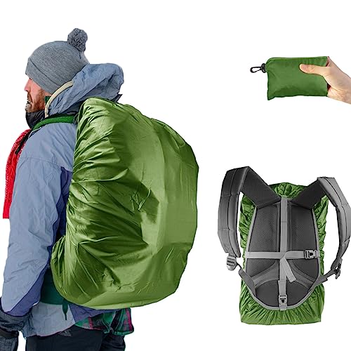 Frelaxy Waterproof Backpack Rain Cover, 10000mm Waterproof Level, Upgraded Ultra-Strong Multilayer Structure, Antislip Cross Buckle Strap, Ultralight Compact Portable, for Hiking, Camping, Traveling - color: Army Green, size: L (For 35L-50L backpack)