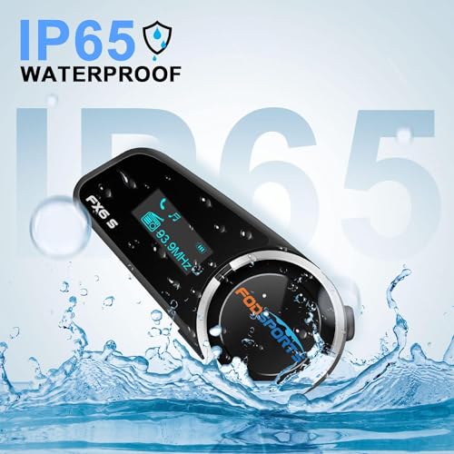 Fodsports FX6S Bluetooth Motorcycle Headset, 6-Way Motorbike Intercom Bluetooth, 1000M Motorcycle Helmet Communication Systems/Voice Dial/Universal Pairing/FM Radio(2 Pack) - size: 2 Pack FX6S