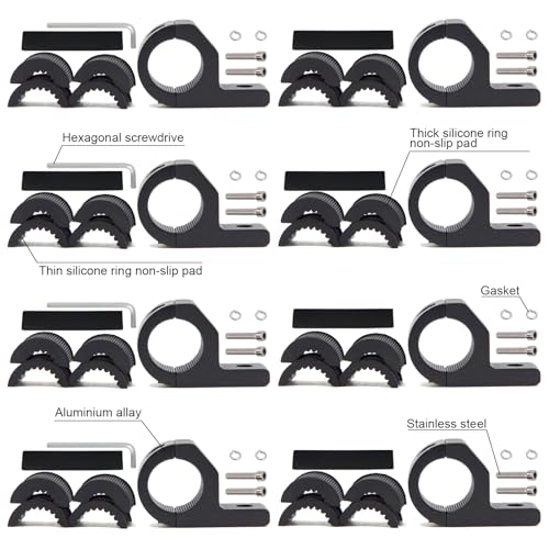 8 pcs LED Light Bar Mounting Brackets, 0.75-1.25 Inch Roll Bar Tube Clamp, Heavy Duty Aluminum Mount Kit for Off-Road Truck SUV Boat Roof Rack Work Lights, Black - size: 8pcs 0.75“-1.25" Clamp Kit