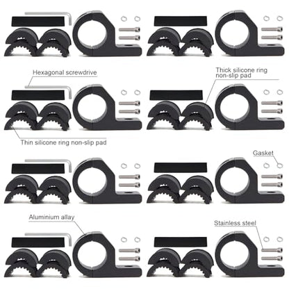 8 pcs LED Light Bar Mounting Brackets, 0.75-1.25 Inch Roll Bar Tube Clamp, Heavy Duty Aluminum Mount Kit for Off-Road Truck SUV Boat Roof Rack Work Lights, Black - size: 8pcs 0.75“-1.25" Clamp Kit